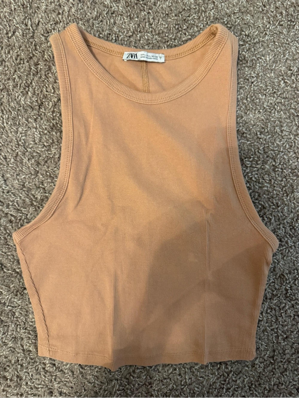 Zara Ribbed Crop Tank Top